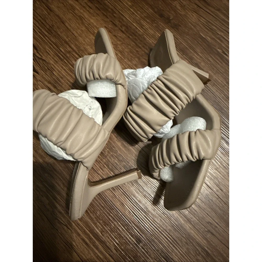 Women's‎ High Heels Sandals Slides Size 7.5 By Pink Lily New Tan